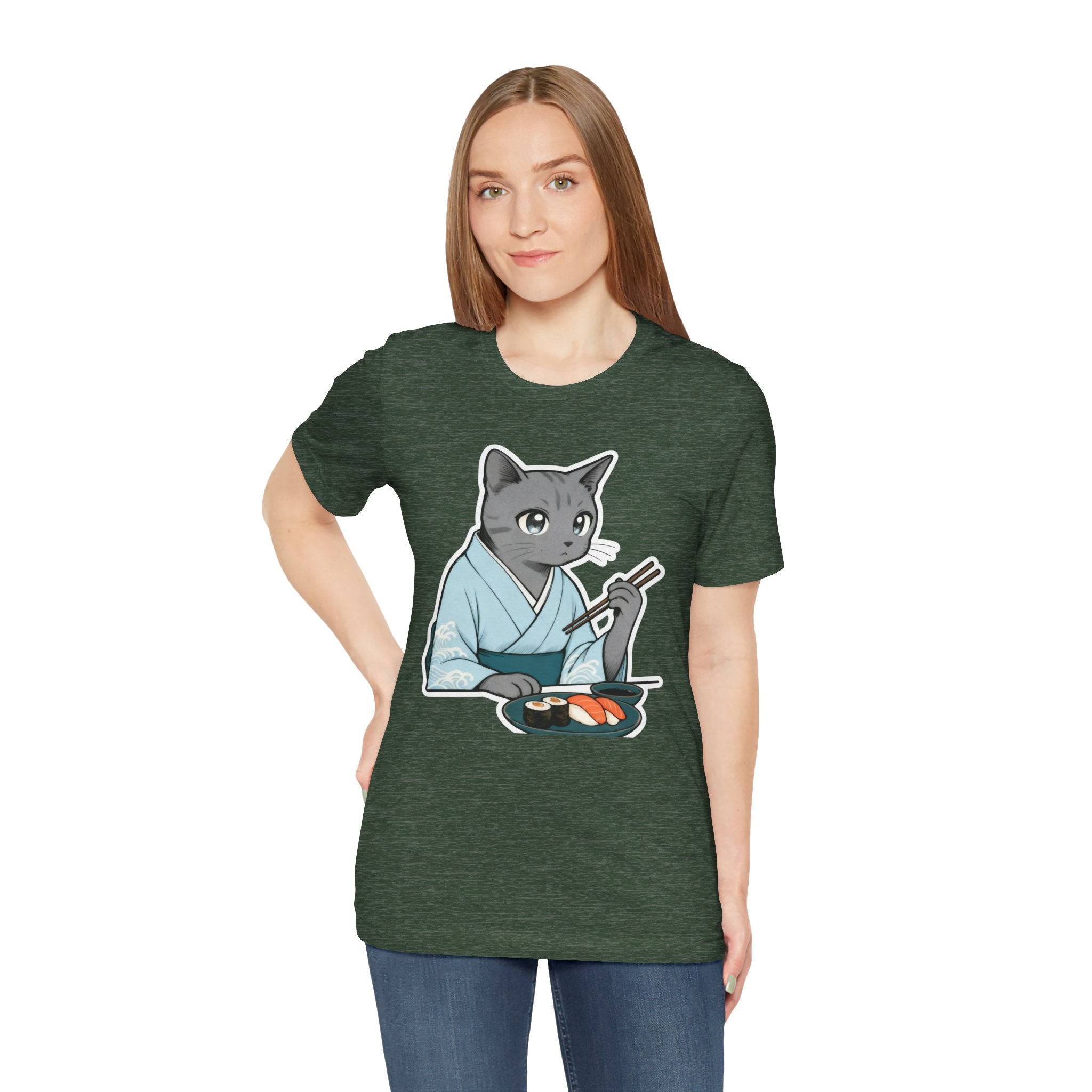 Sushi Kimono Cat Shirt - Japanese Dinner Date Cat Tee