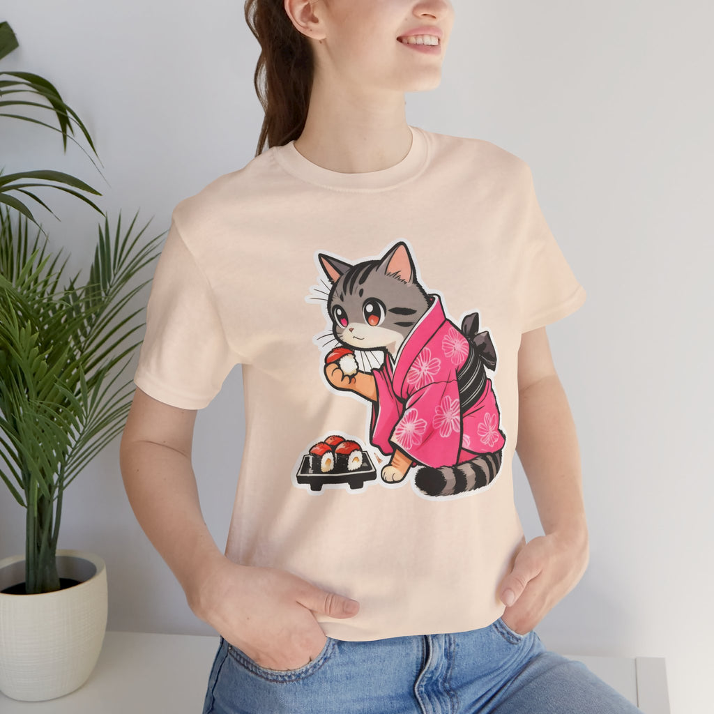 Sushi Cat Gift Tee - Japanese Aesthetic Shirt