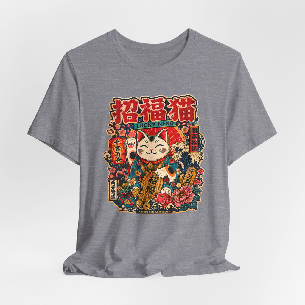Lucky Maneki Neko T-Shirt — Vintage Japanese Cat Graphic Tee
