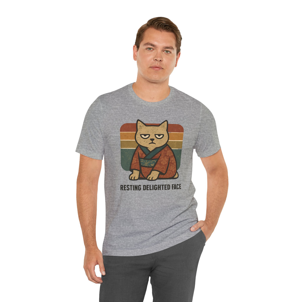 Resting Delighted Face - Grumpy Kimono Cat Vintage T-Shirt