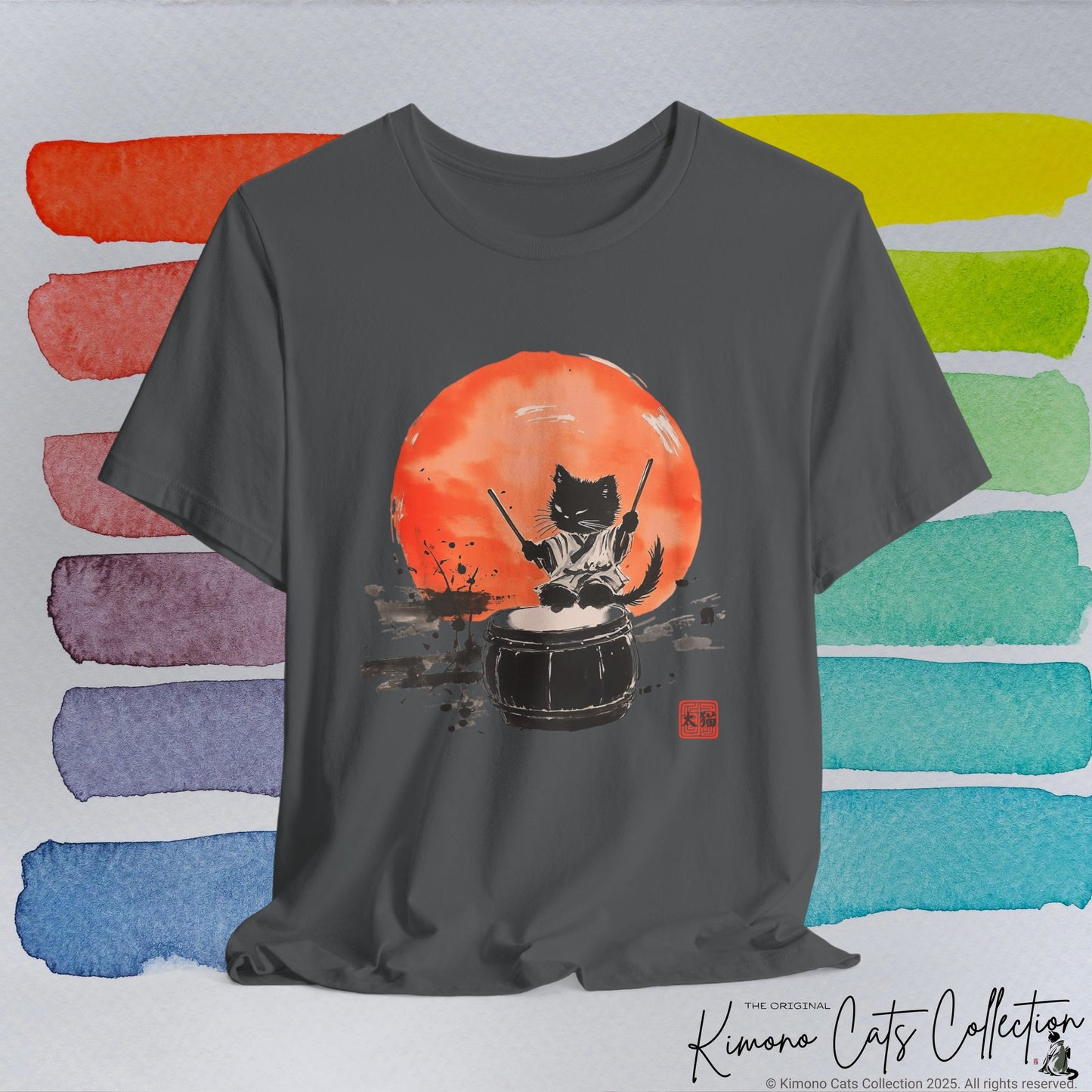 Taiko Cat T-Shirt - Echo of the Drum - Unisex Tee