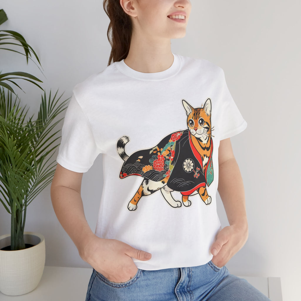 Japanese Neko Cat Shirt Calm Gift Tee, Kimono Neko Bengal