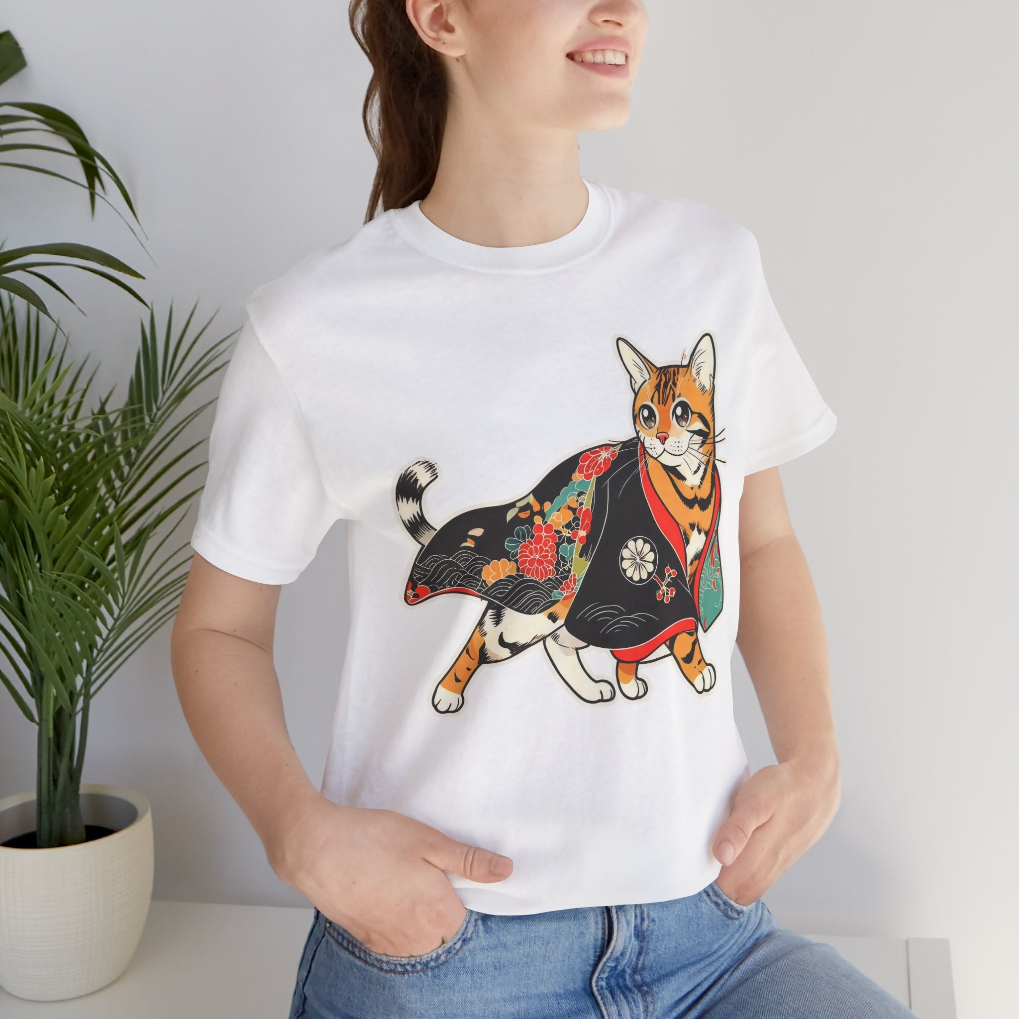 Japanese Neko Cat Shirt Calm Gift Tee, Kimono Neko Bengal