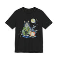 Moon Flower Cat Silhouette T-Shirt | Cat Illustration, Doodle Portrait