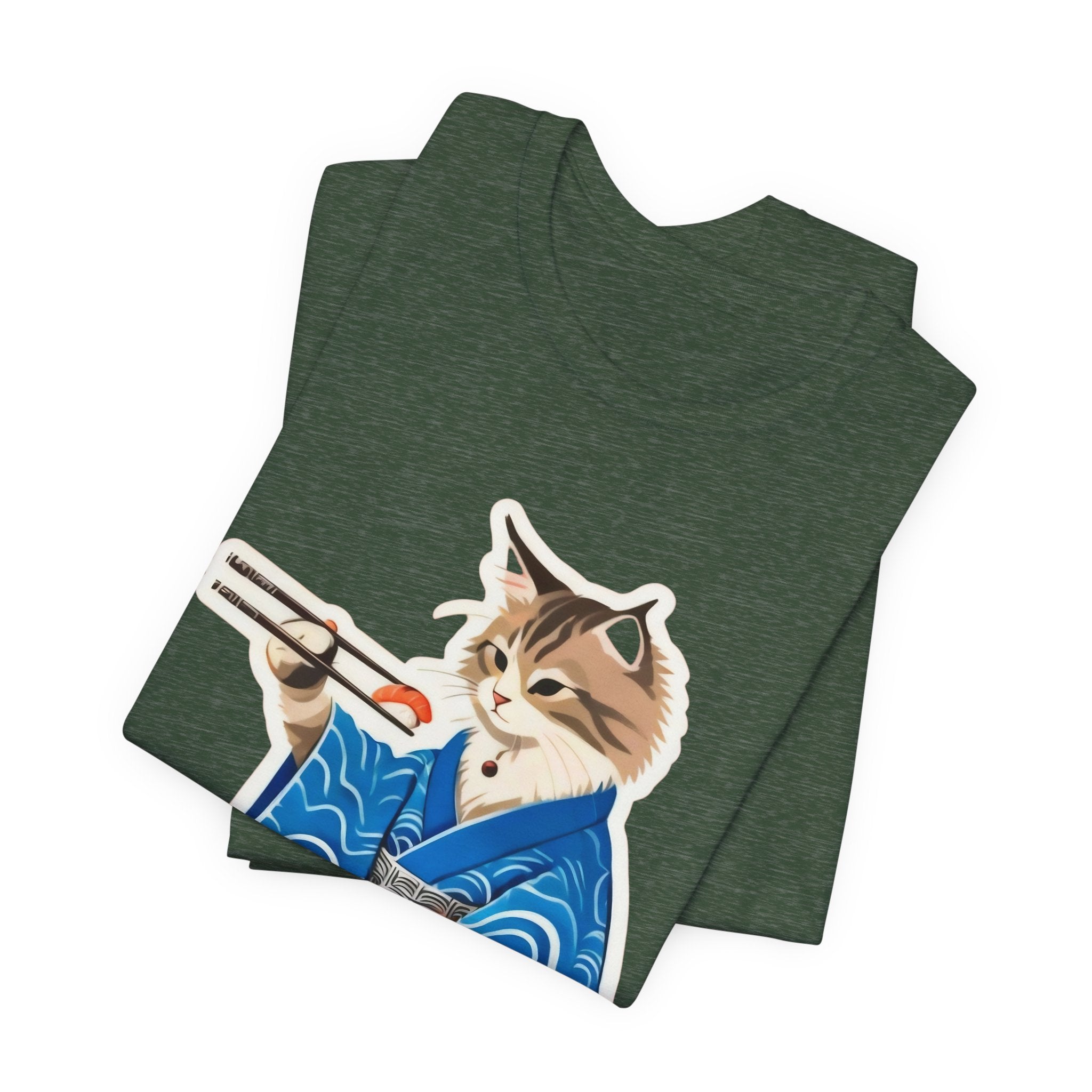 Cute Sushi Cat Shirt - Japanese Kimono Cat Tee