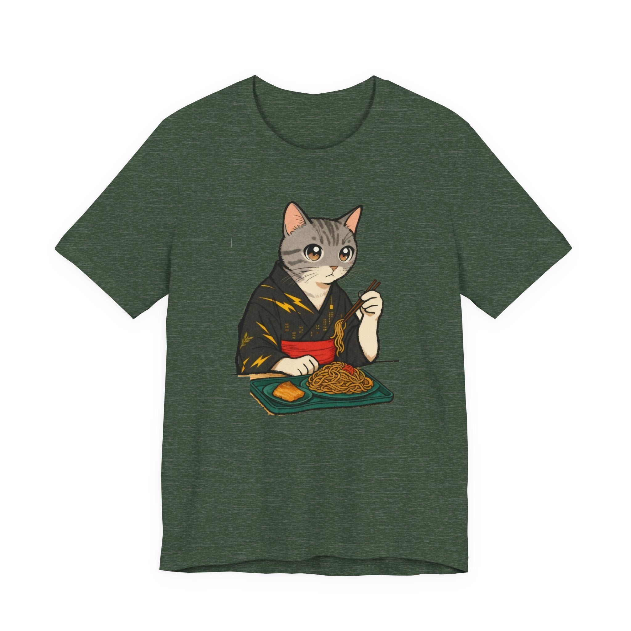 Yakisoba Noodle Cat Shirt - Japanese Street Food Kimono Cat Tee