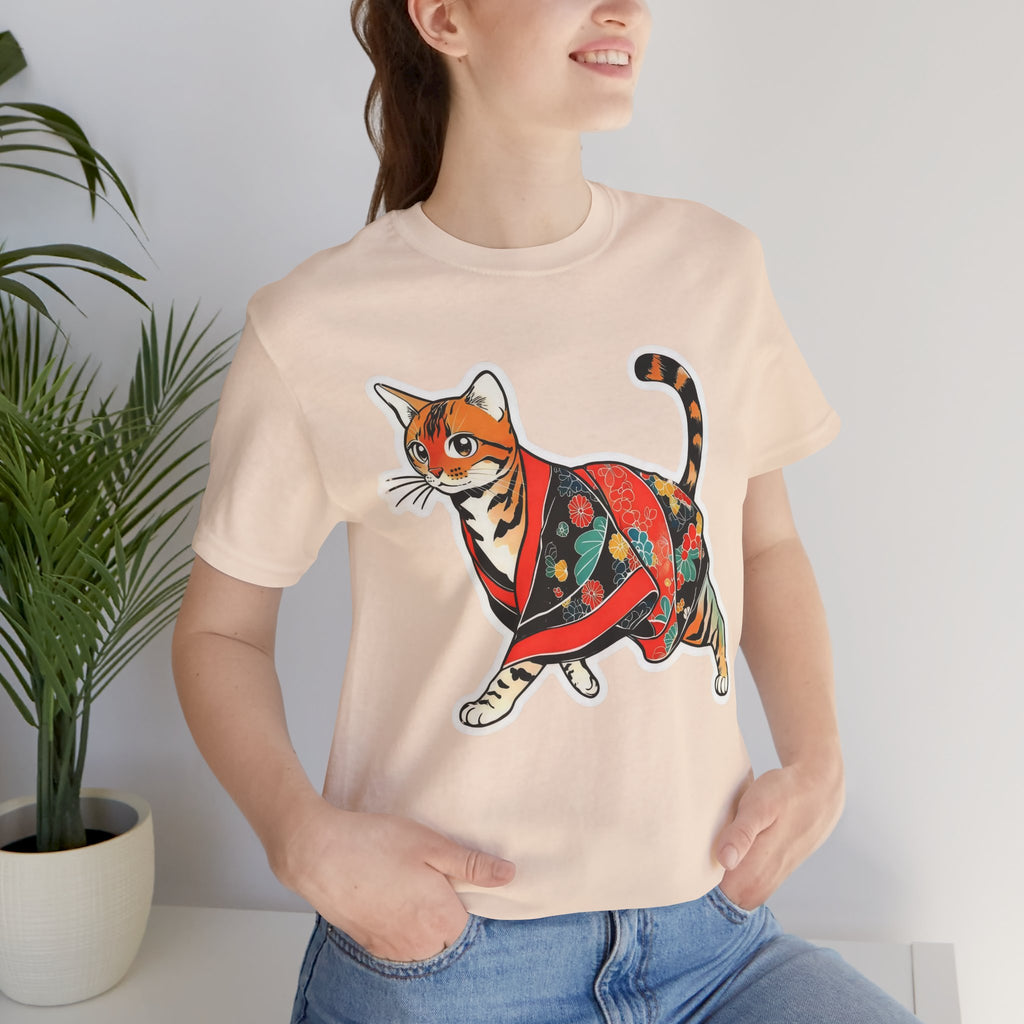 Cute Japanese Cat Shirt Kimono Kitty Tee