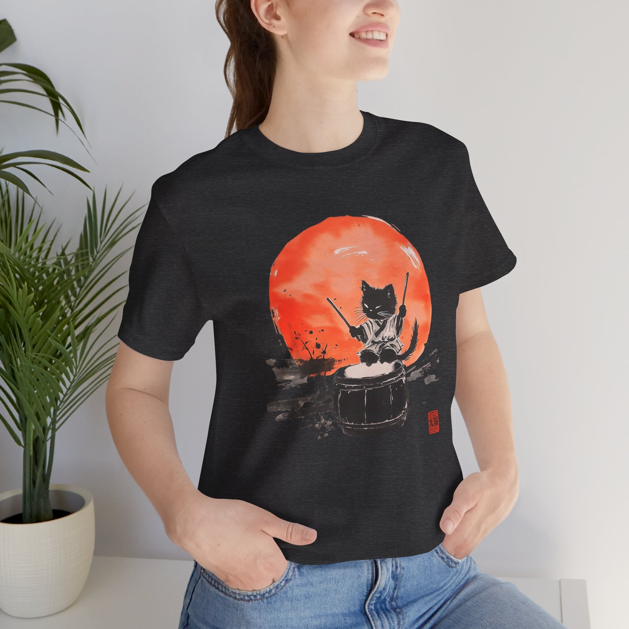 Echo of the Drum – Taiko Cat Tee (Unisex)