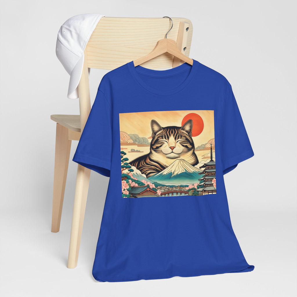 Sakura Mt. Fuji Cat Shirt - Cute Cat T-Shirt Inspired by Japanese Culture - Kimono Cats Collection