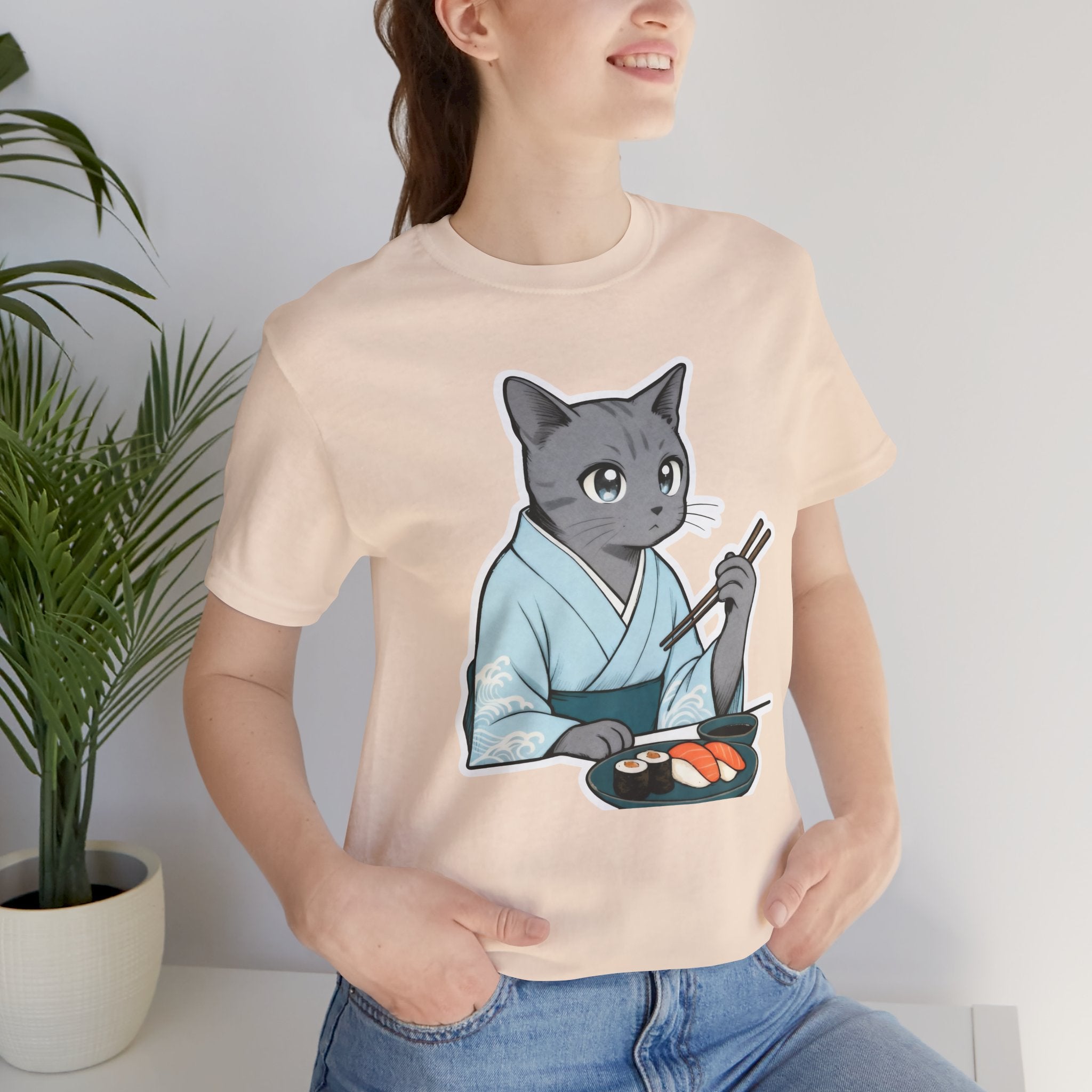 Sushi Kimono Cat Shirt - Japanese Dinner Date Cat Tee