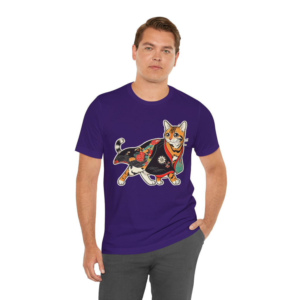 Japanese Neko Cat Shirt Calm Gift Tee, Kimono Neko Bengal