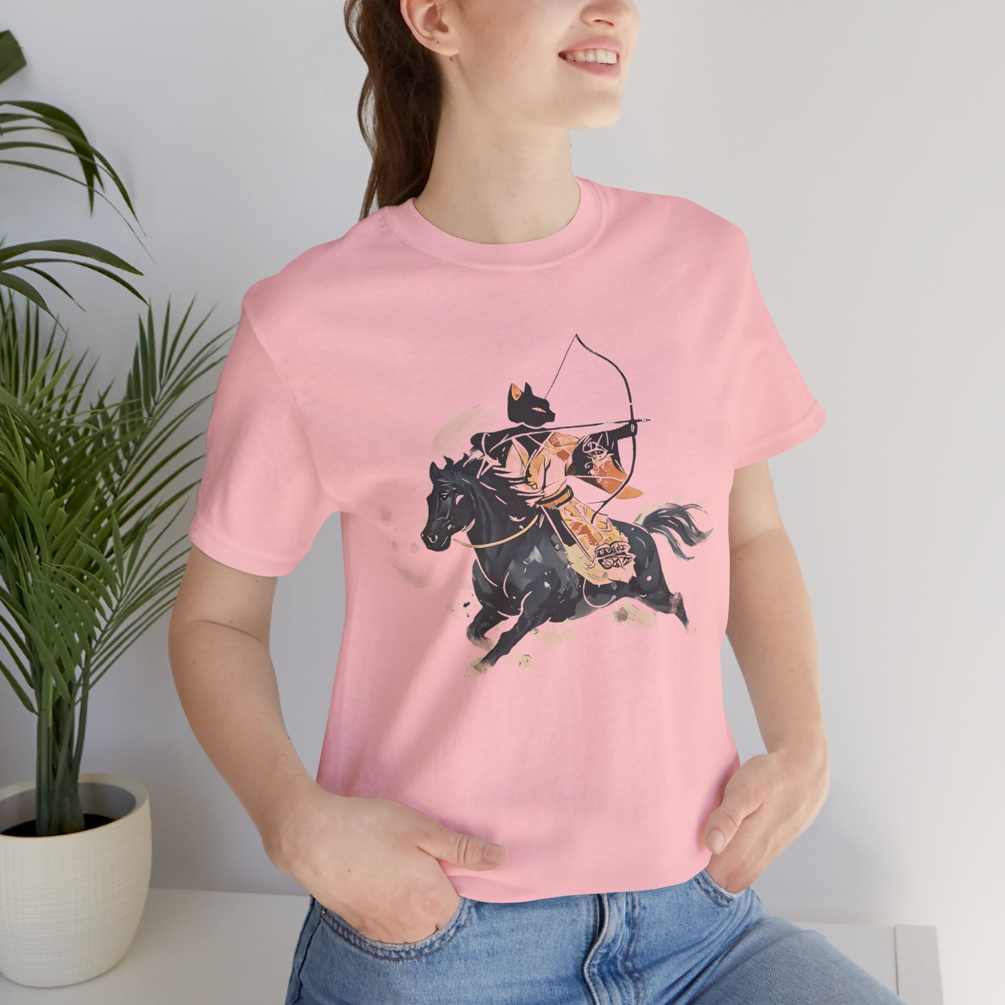 Year of the Horse Kyudo Archer Cat Ukiyo-e Kimono T-Shirt