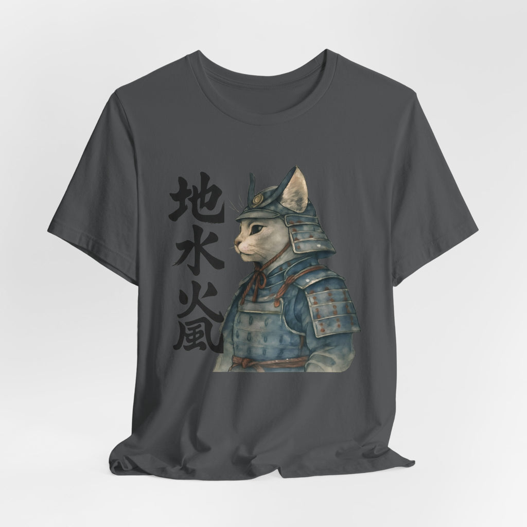 Samurai Cat Watercolor Tee | Japanese Kimono Neko Cat