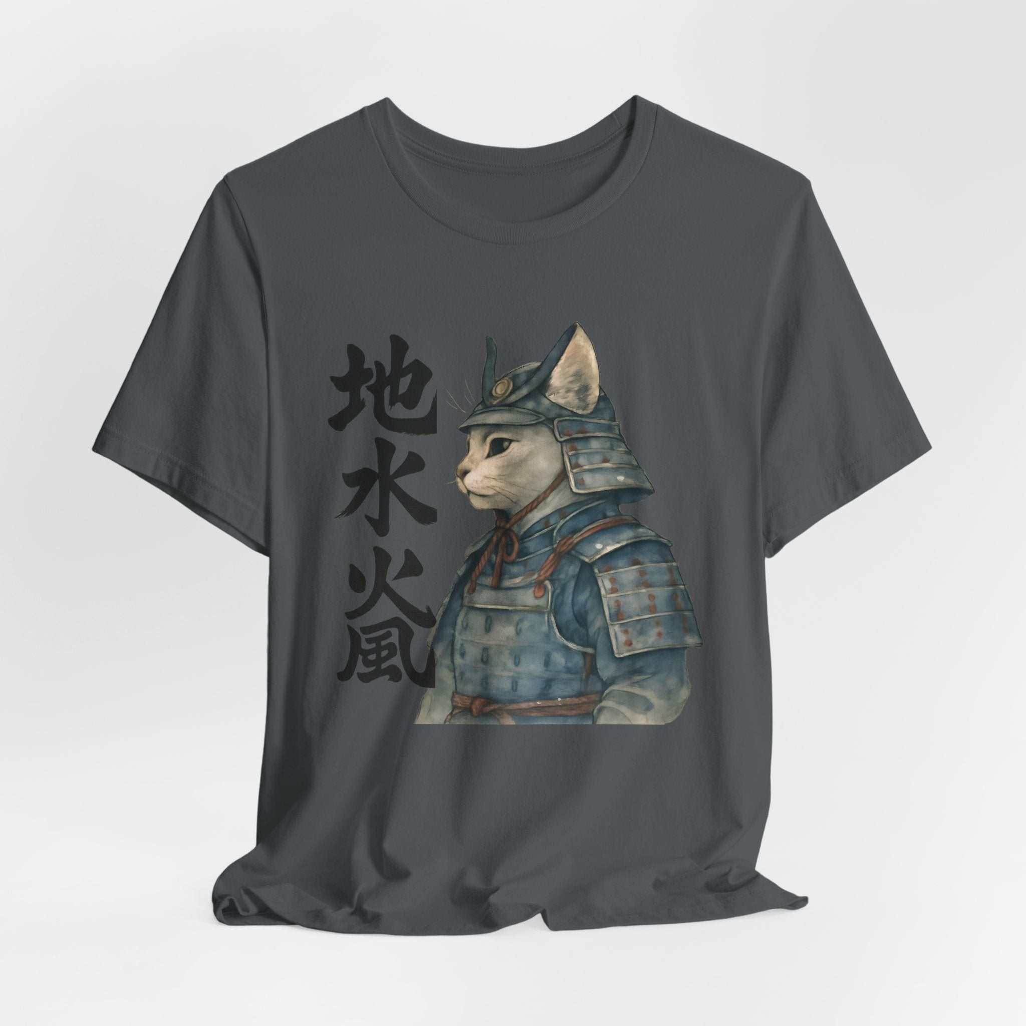 Samurai Cat Watercolor Tee | Japanese Kimono Neko Cat