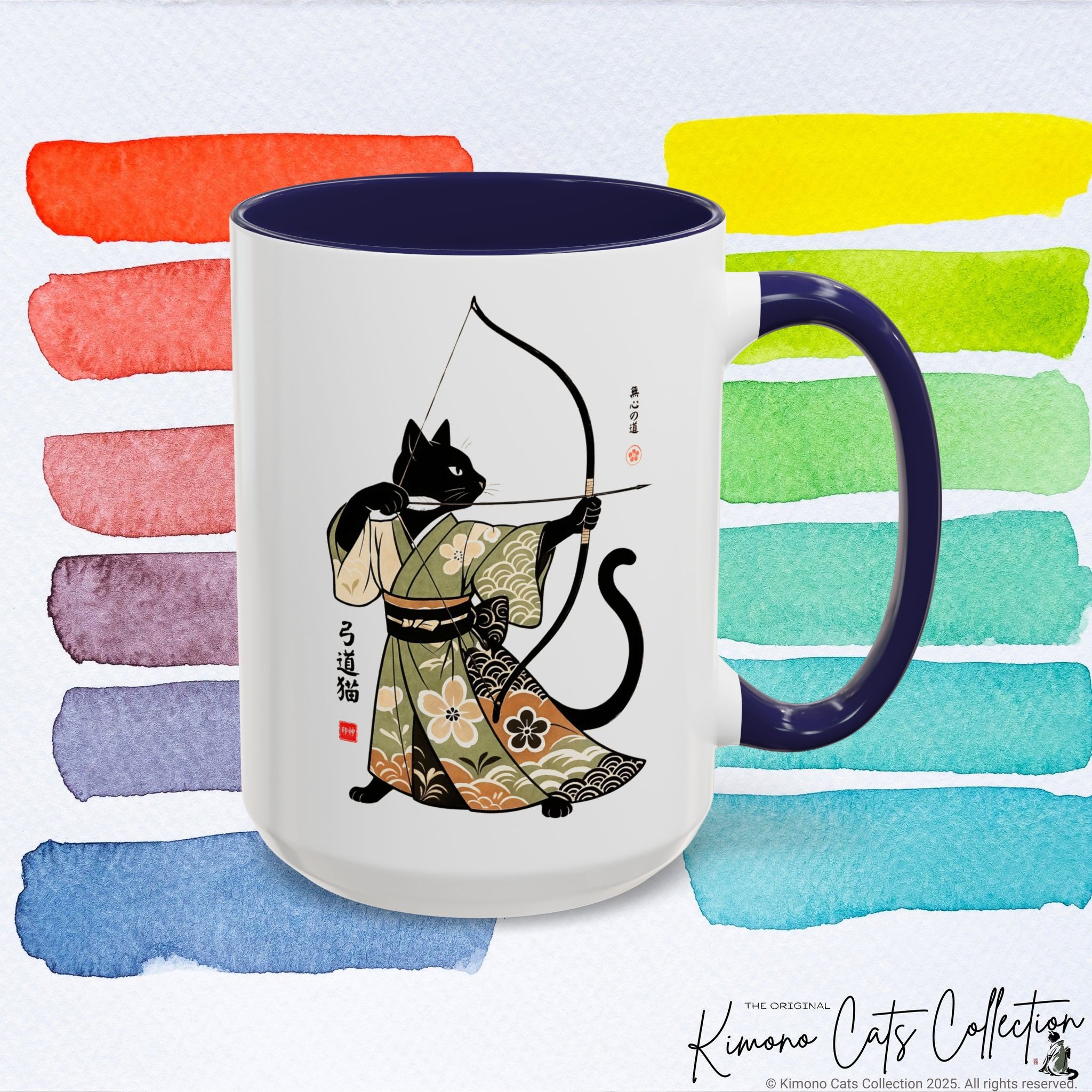 Kyudo Cat Warrior Coffee Mug