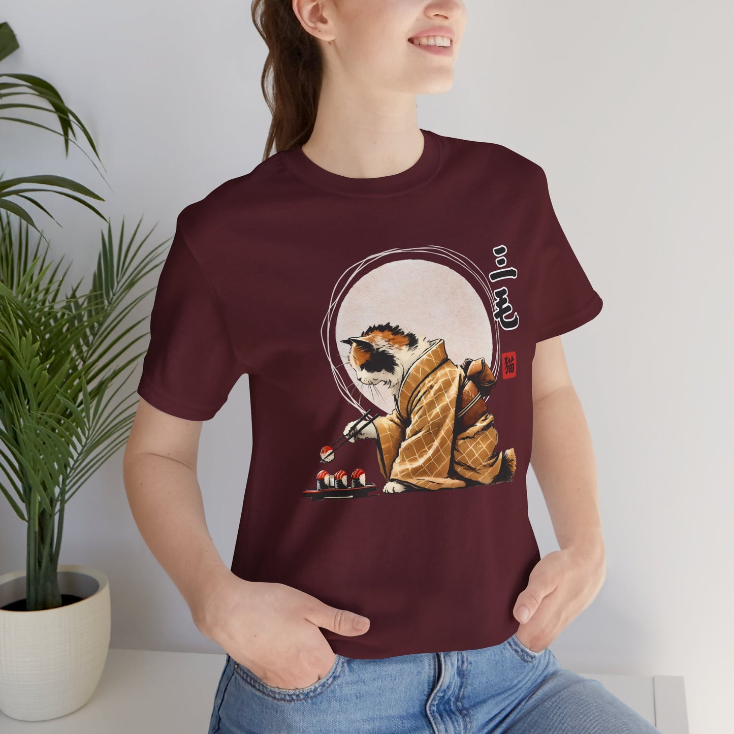 Cat Eating Sushi Tee