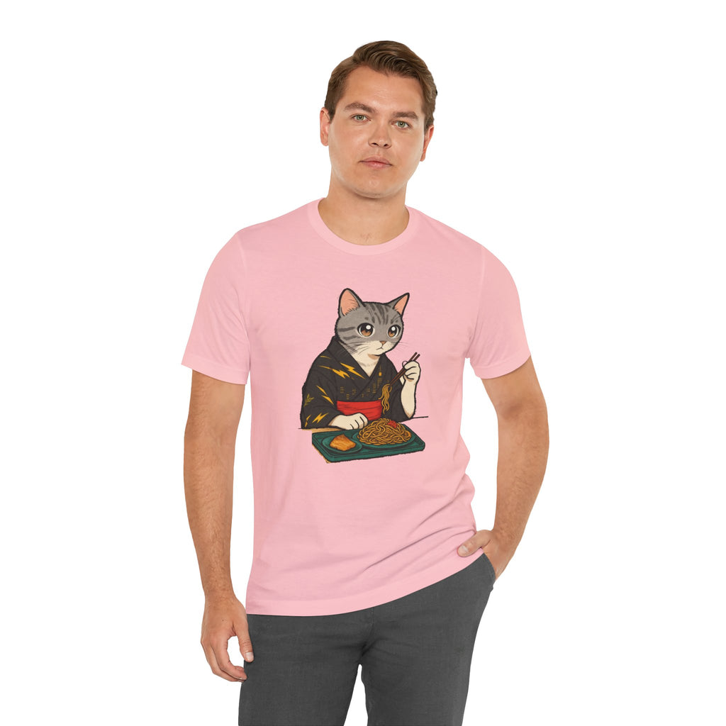 Yakisoba Noodle Cat Shirt - Japanese Street Food Kimono Cat Tee - Kimono Cats Collection