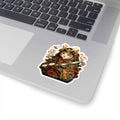 Samurai Cat Kiss-Cut Stickers | Armor, Katana, Floral