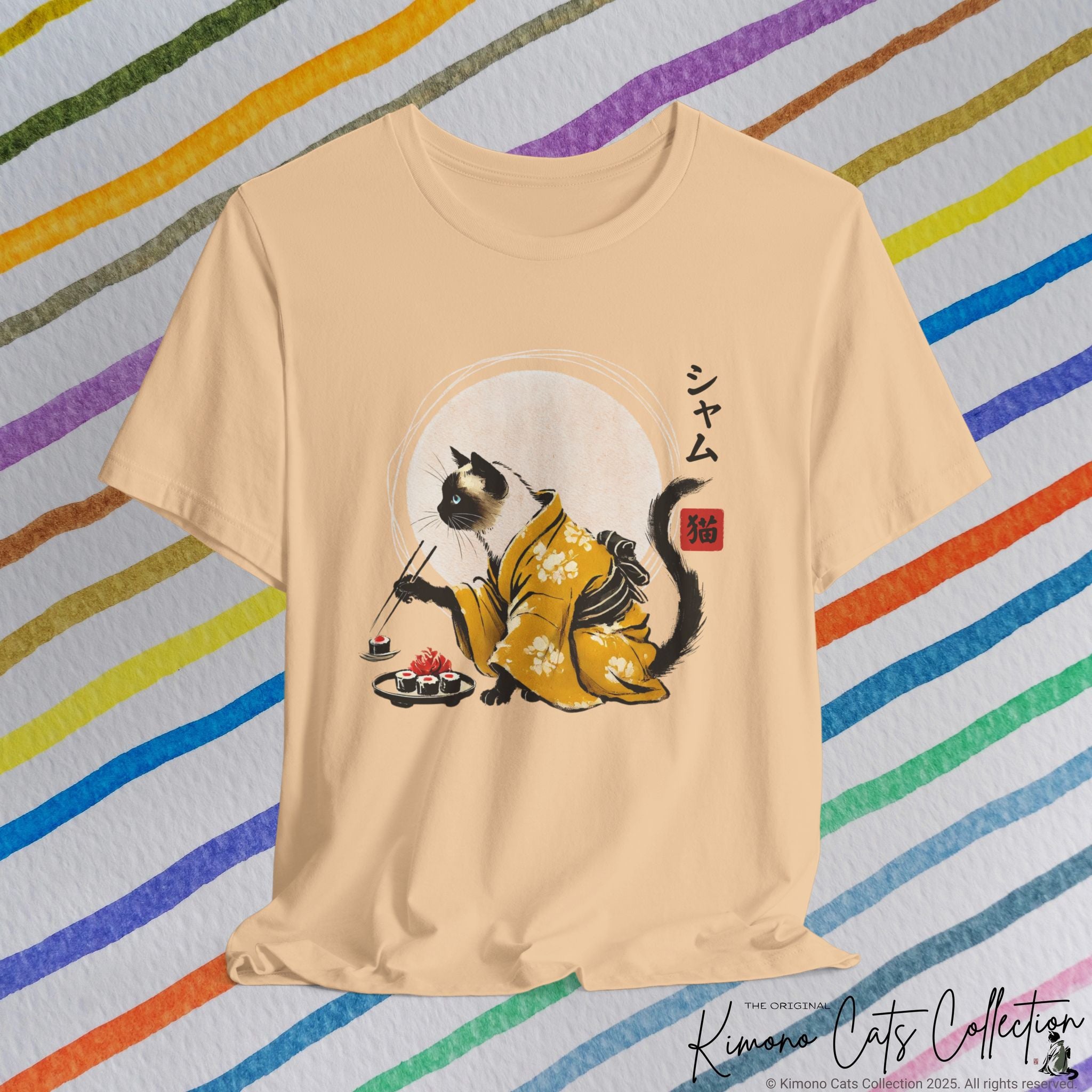Sushi-Loving Siamese Cat - T-Shirt