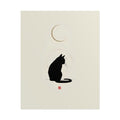 Minimalist Black Cat Poster — Silhouette Moon Art Print (Rolled Poster)
