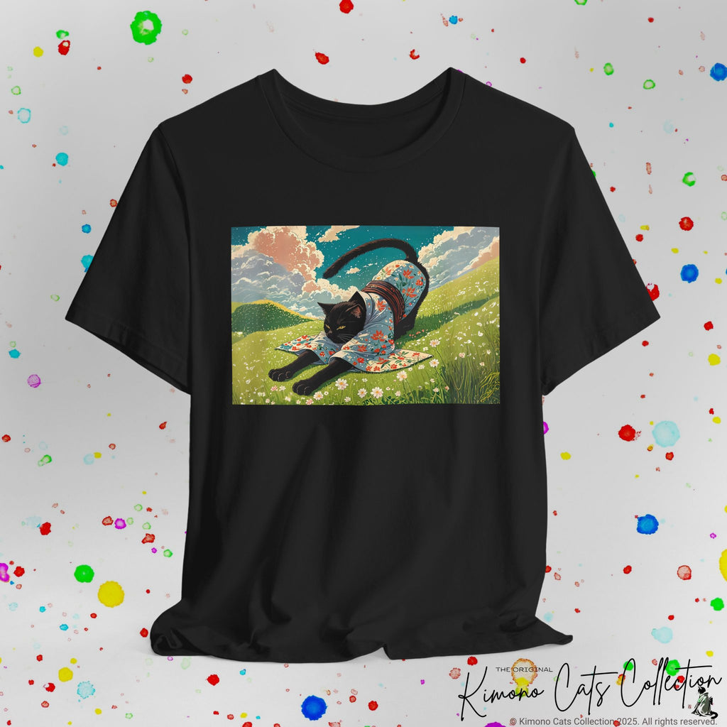Kimono Black Kitty Cats Unisex T-Shirt