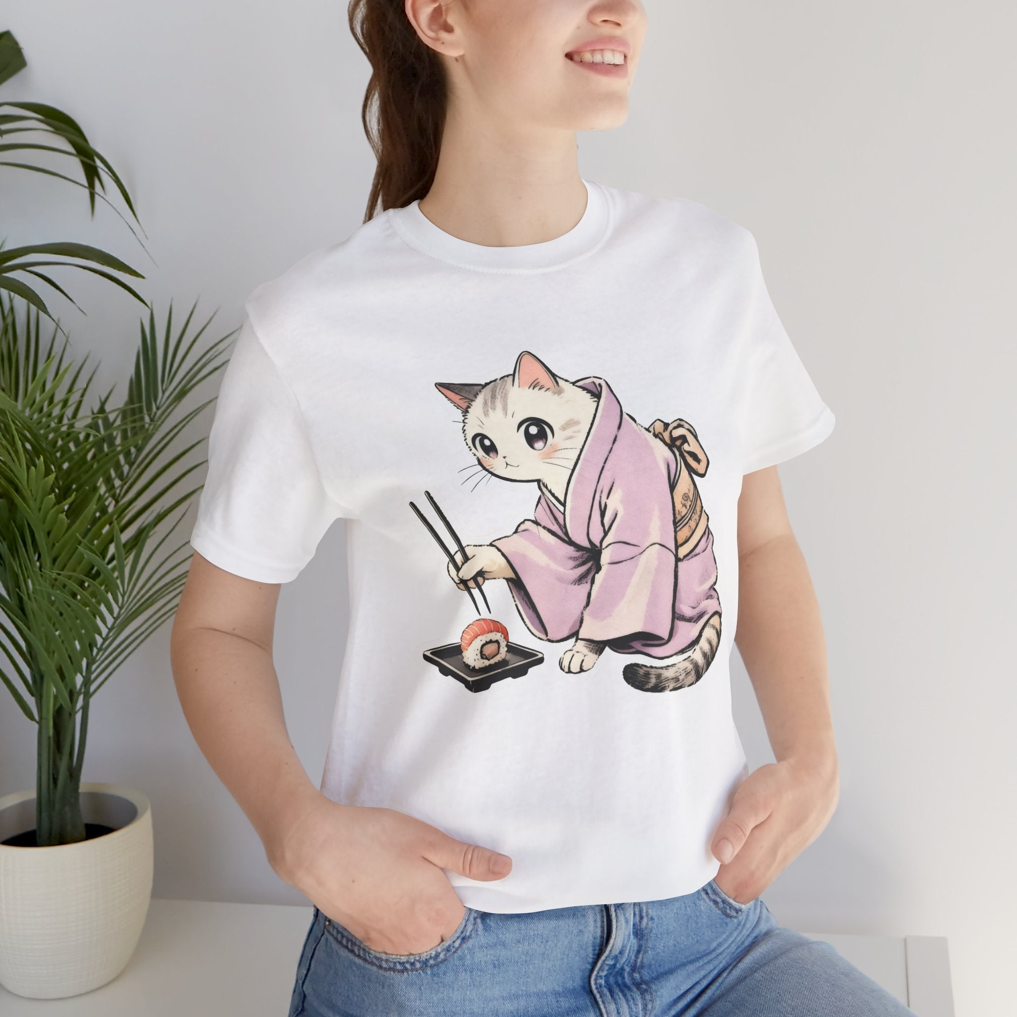Sushi Cat Shirt - Japanese Kimono Cat Tee
