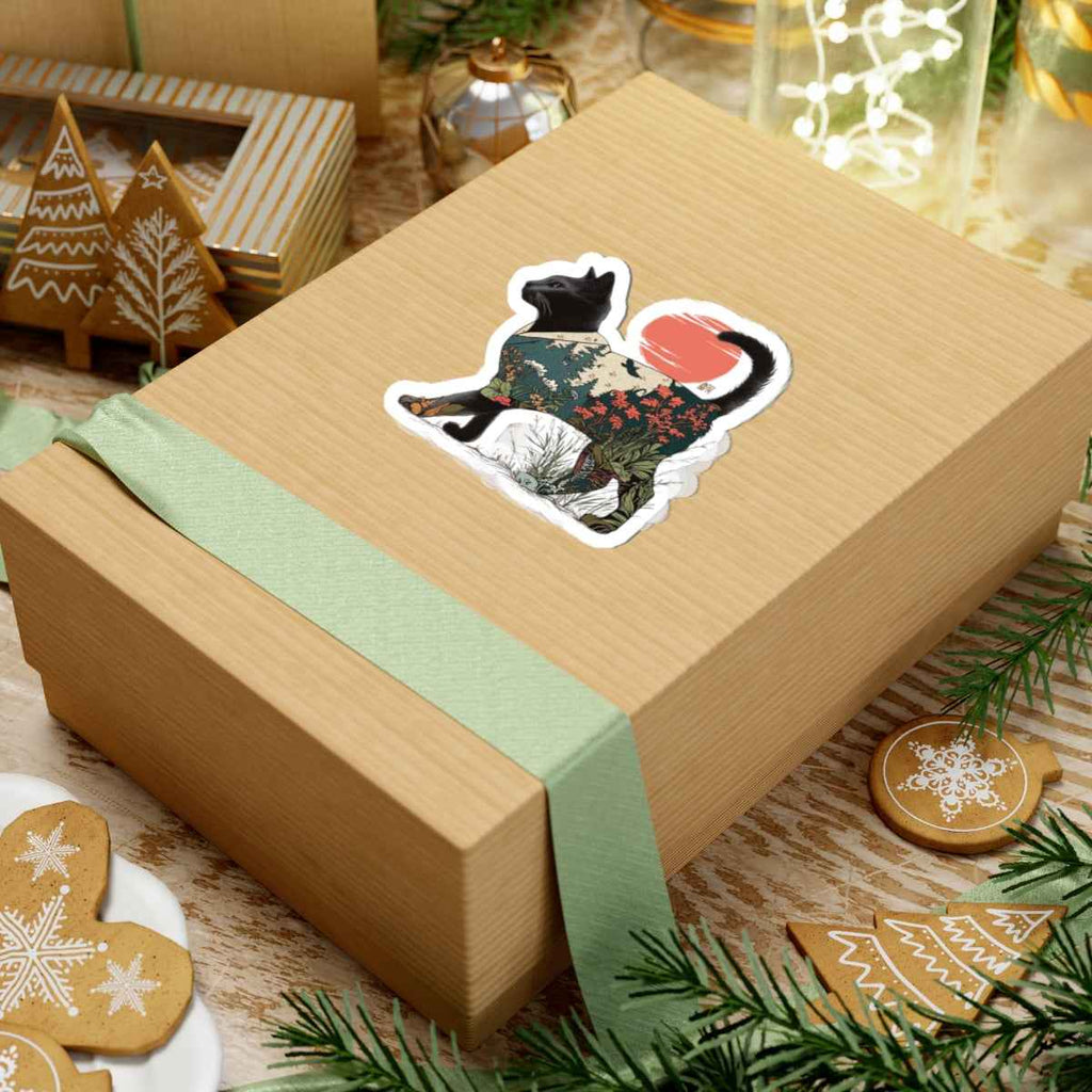 Black Cat Landscape sticker | Kiss-Cut Sticker