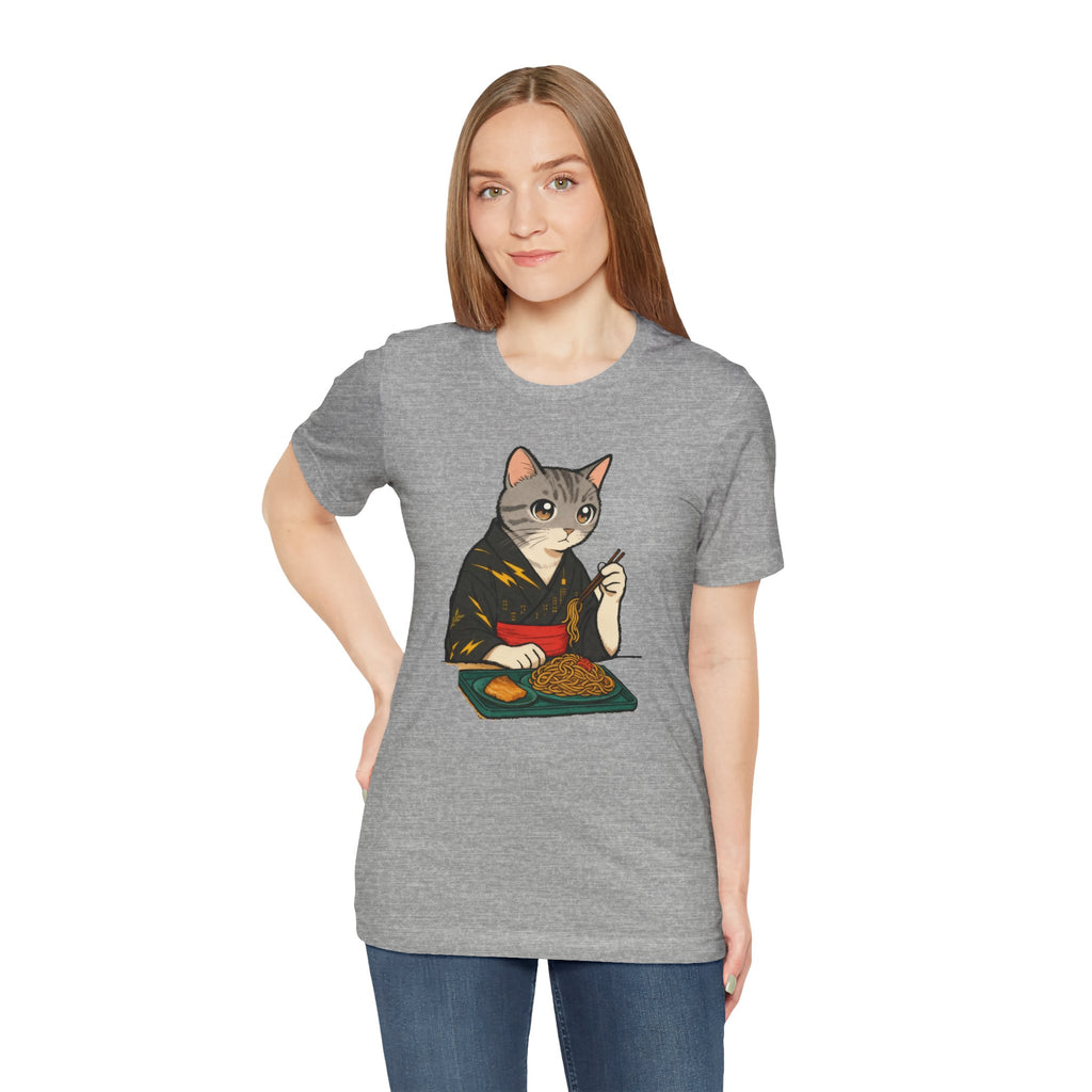 Yakisoba Noodle Cat Shirt - Japanese Street Food Kimono Cat Tee - Kimono Cats Collection