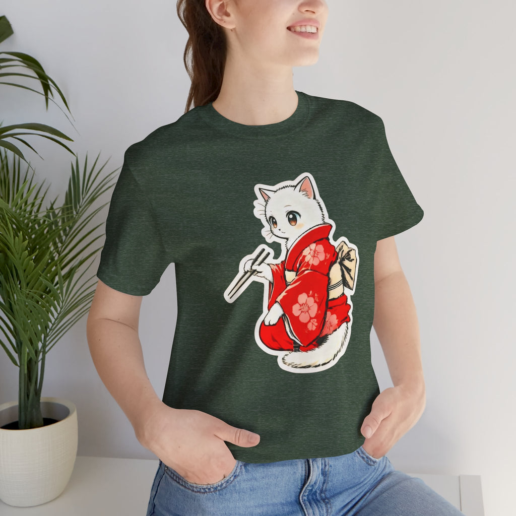 Sushi Kimono Cat Shirt - Cute Japanese Tee