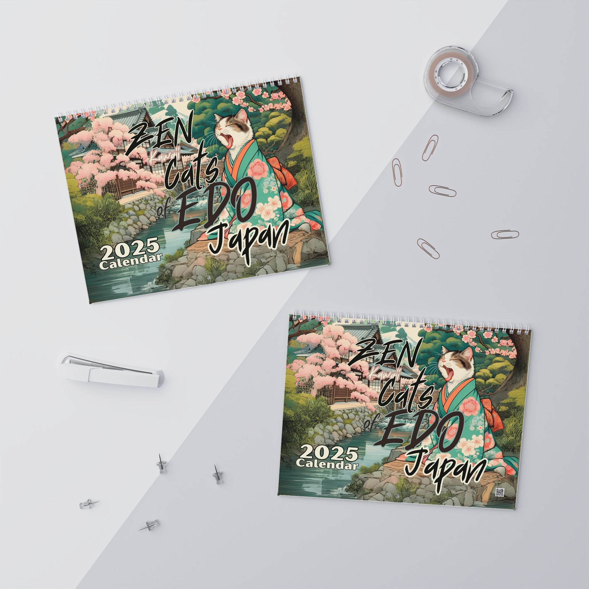 Kawaii Zen Cats of Edo Calendar 2025