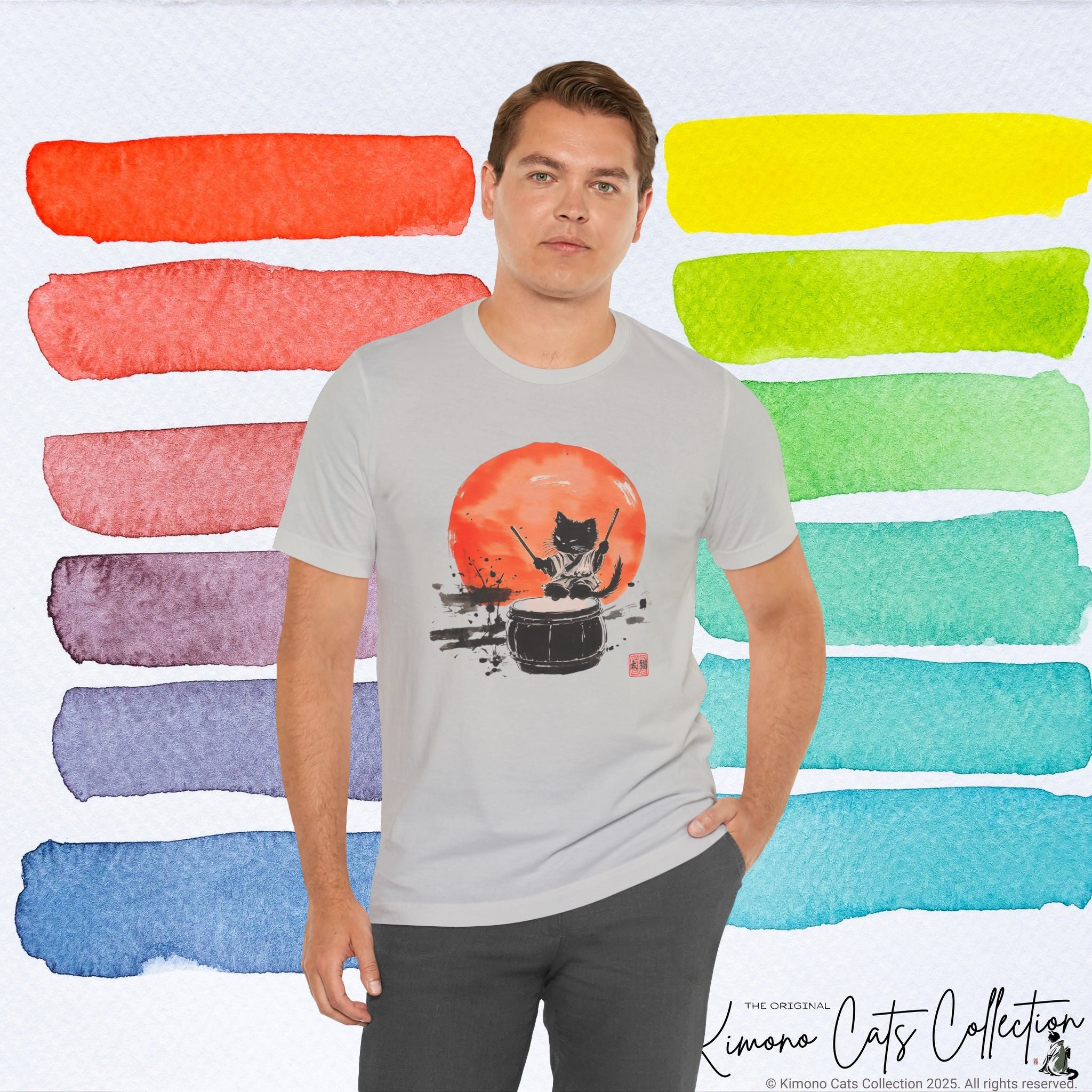 Echo of the Drum – Taiko Cat Tee (Unisex)