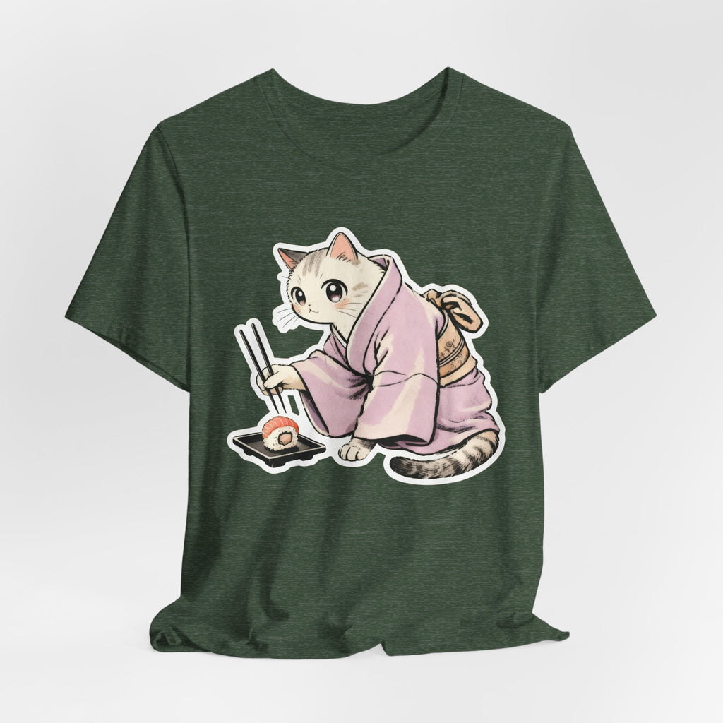 Sushi Cat Shirt - Japanese Kimono Cat Tee