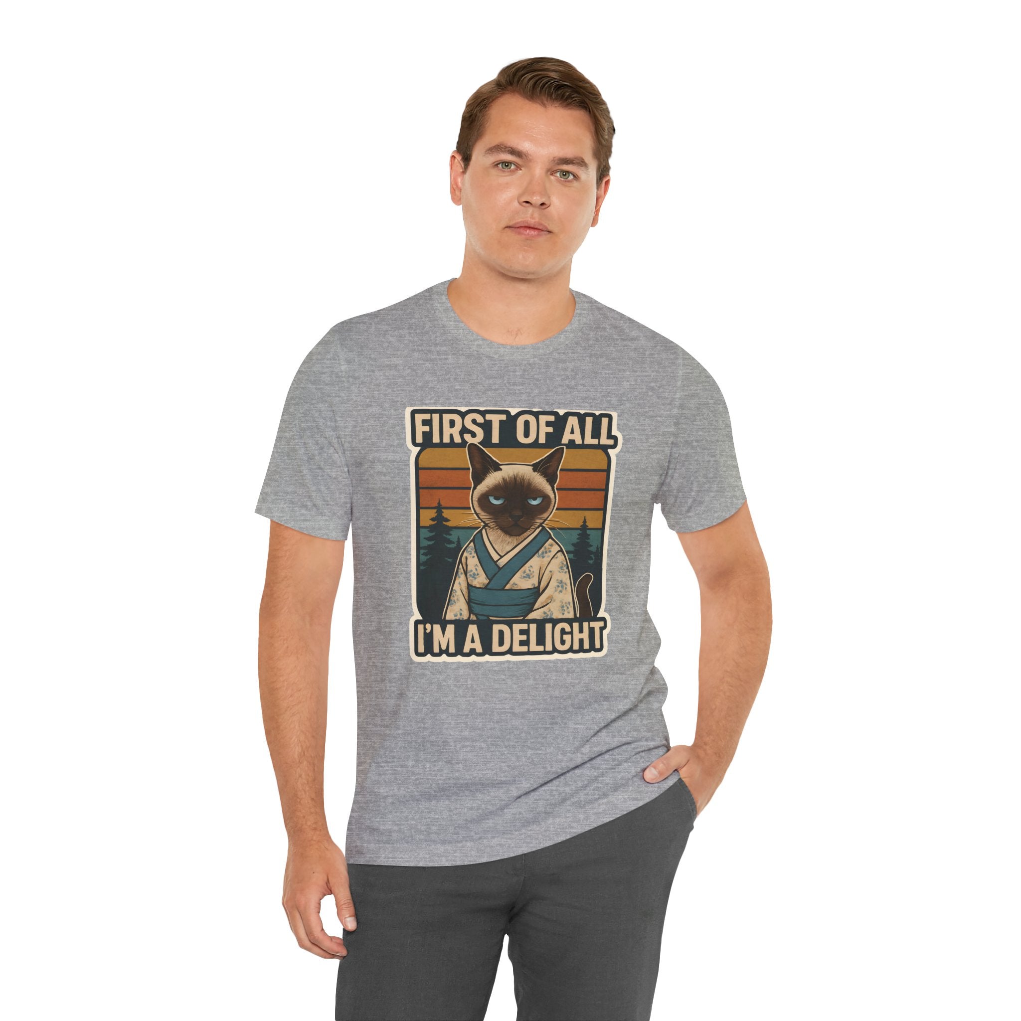 Siamese Cat Samurai "First of All I'm a Delight" T-Shirt