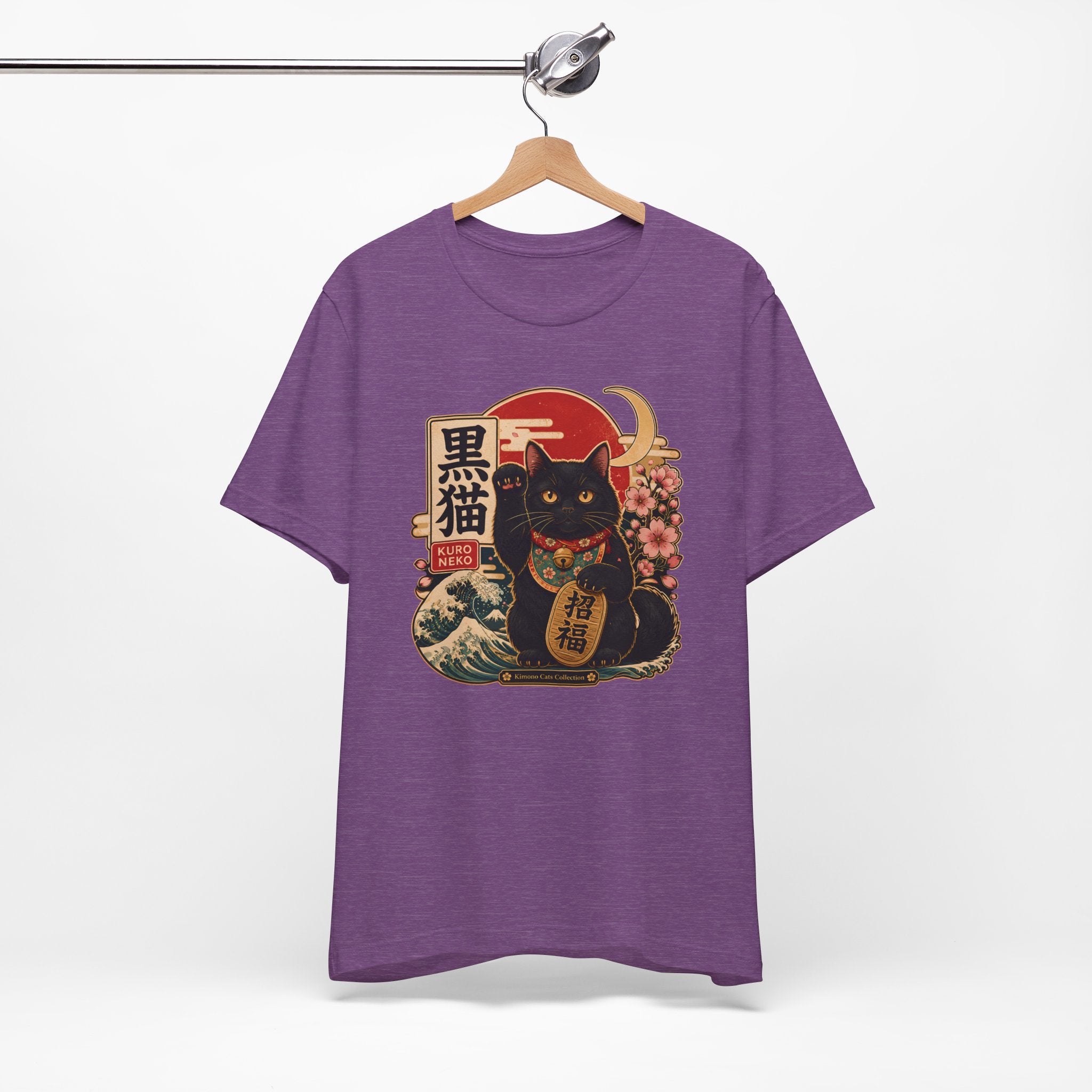 Black Maneki Neko T-Shirt — Lucky Cat Japanese Retro Graphic Tee
