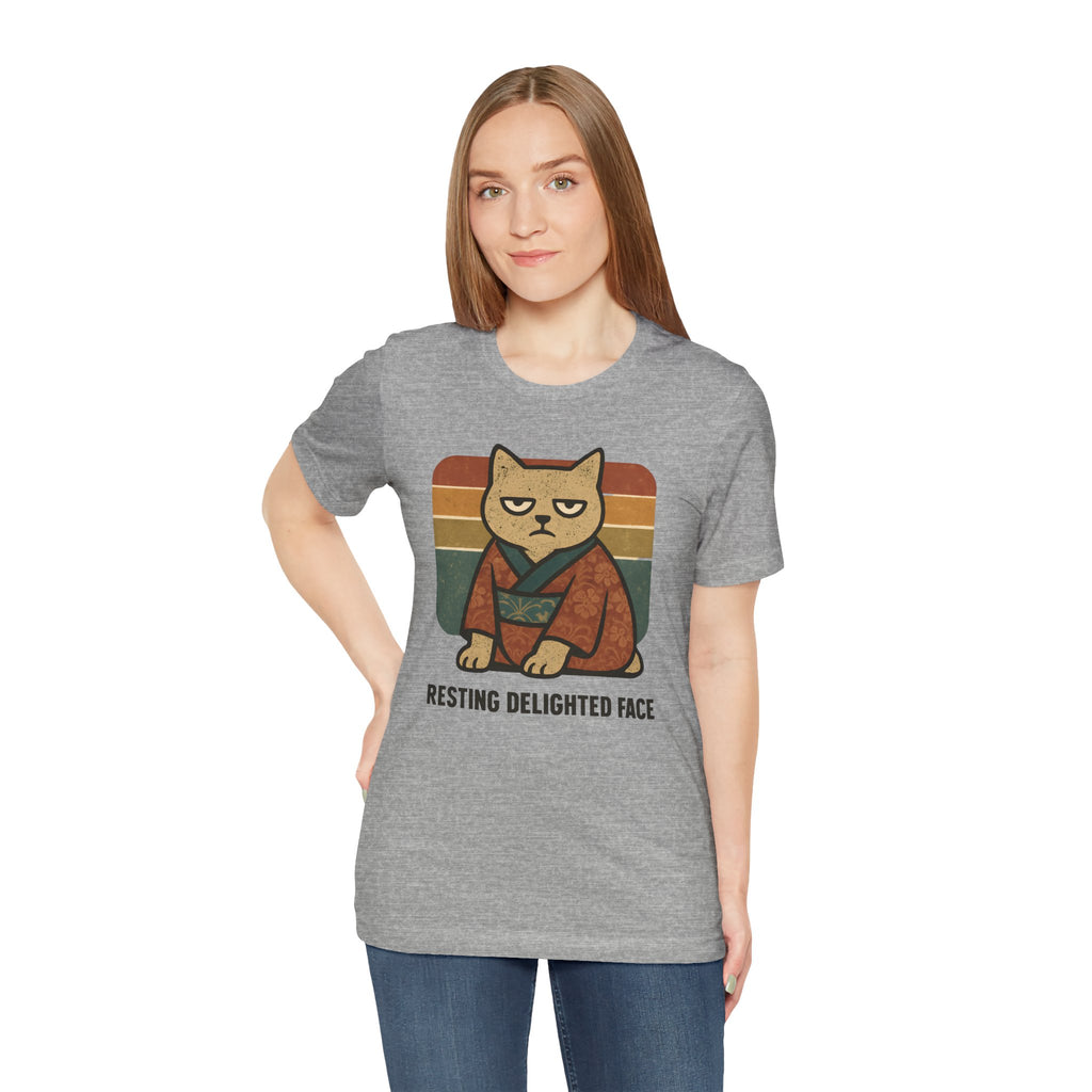 Resting Delighted Face - Grumpy Kimono Cat Vintage T-Shirt