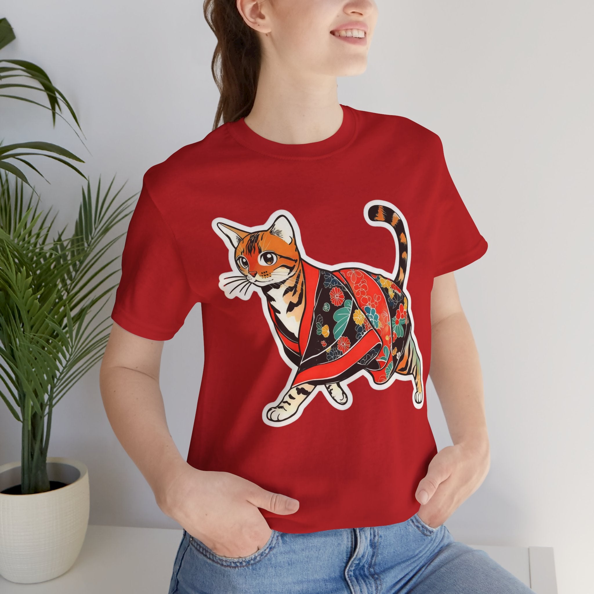 Cute Japanese Cat Shirt Kimono Kitty Tee