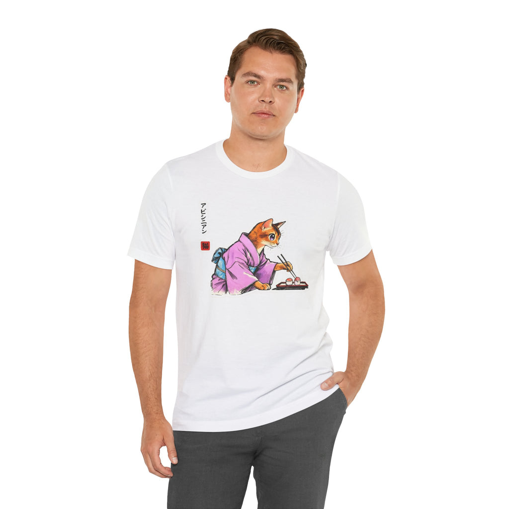Sushi Cat Tee - Cute Japanese Aesthetic Shirt, Abyssinian