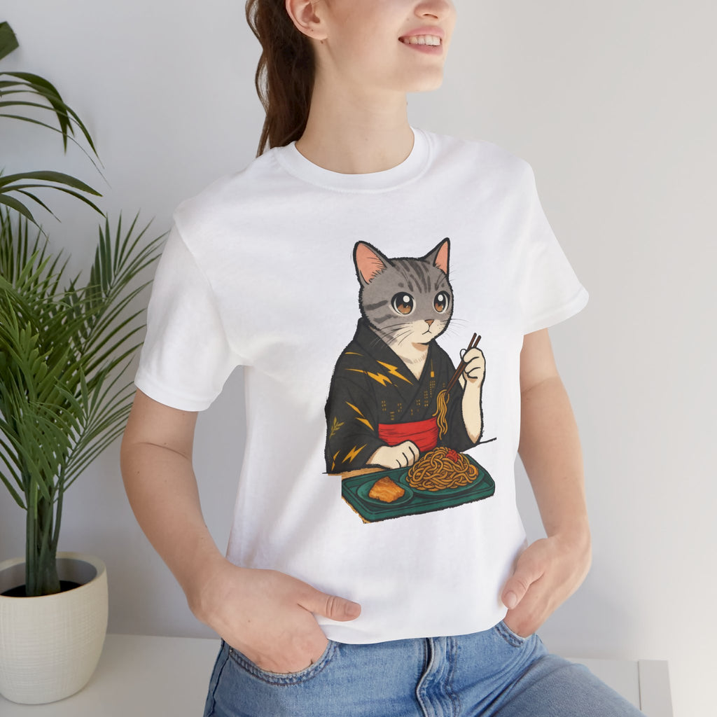 Yakisoba Noodle Cat Shirt - Japanese Street Food Kimono Cat Tee - Kimono Cats Collection