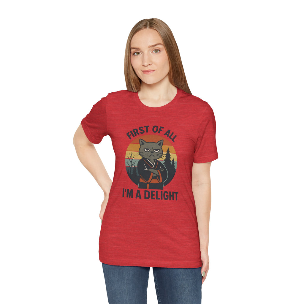First of All I'm a Delight Cat Shirt, T-Shirt | Funny Neko Kimono Graphic