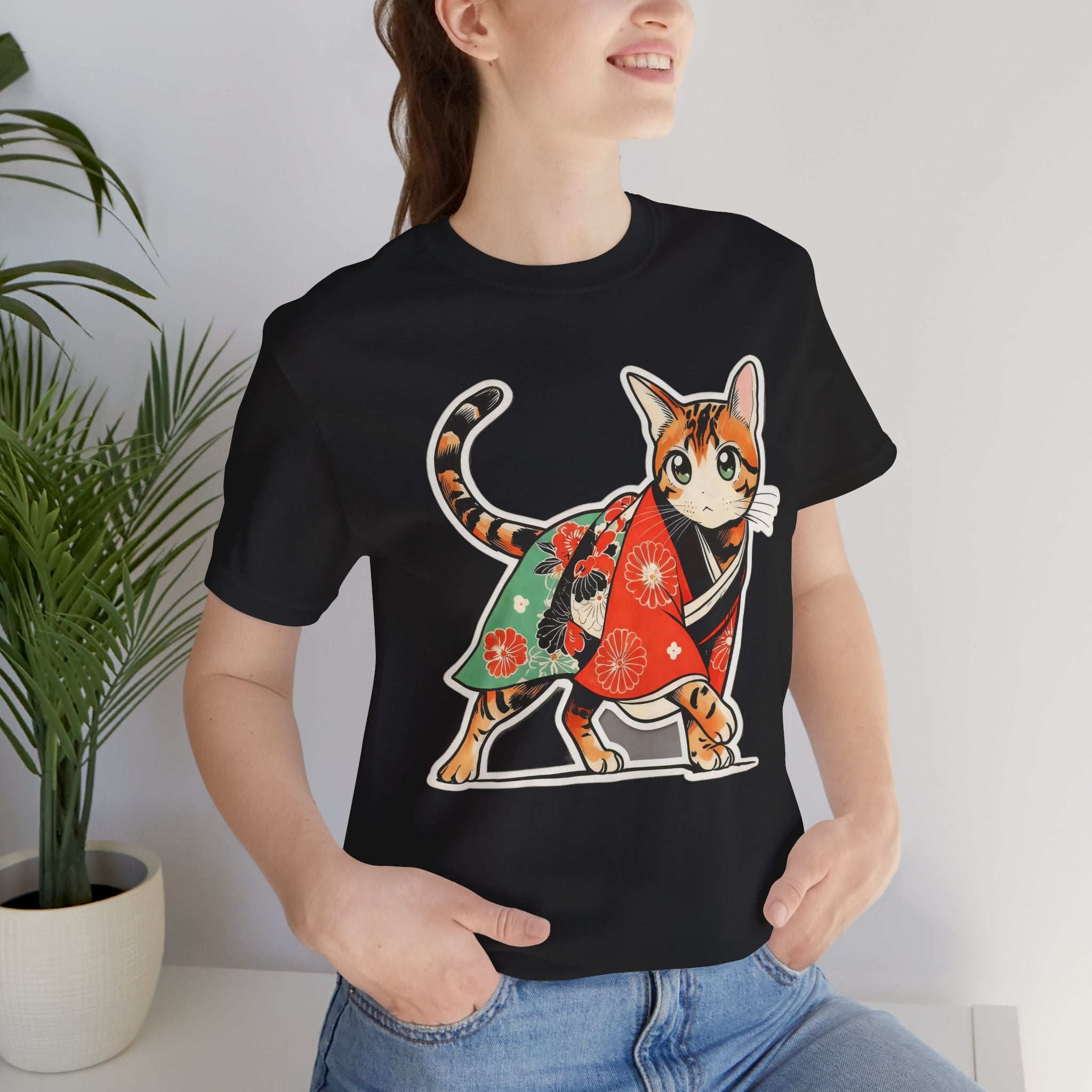 Japanese Kimono Cat Shirt Soft Calm Tee