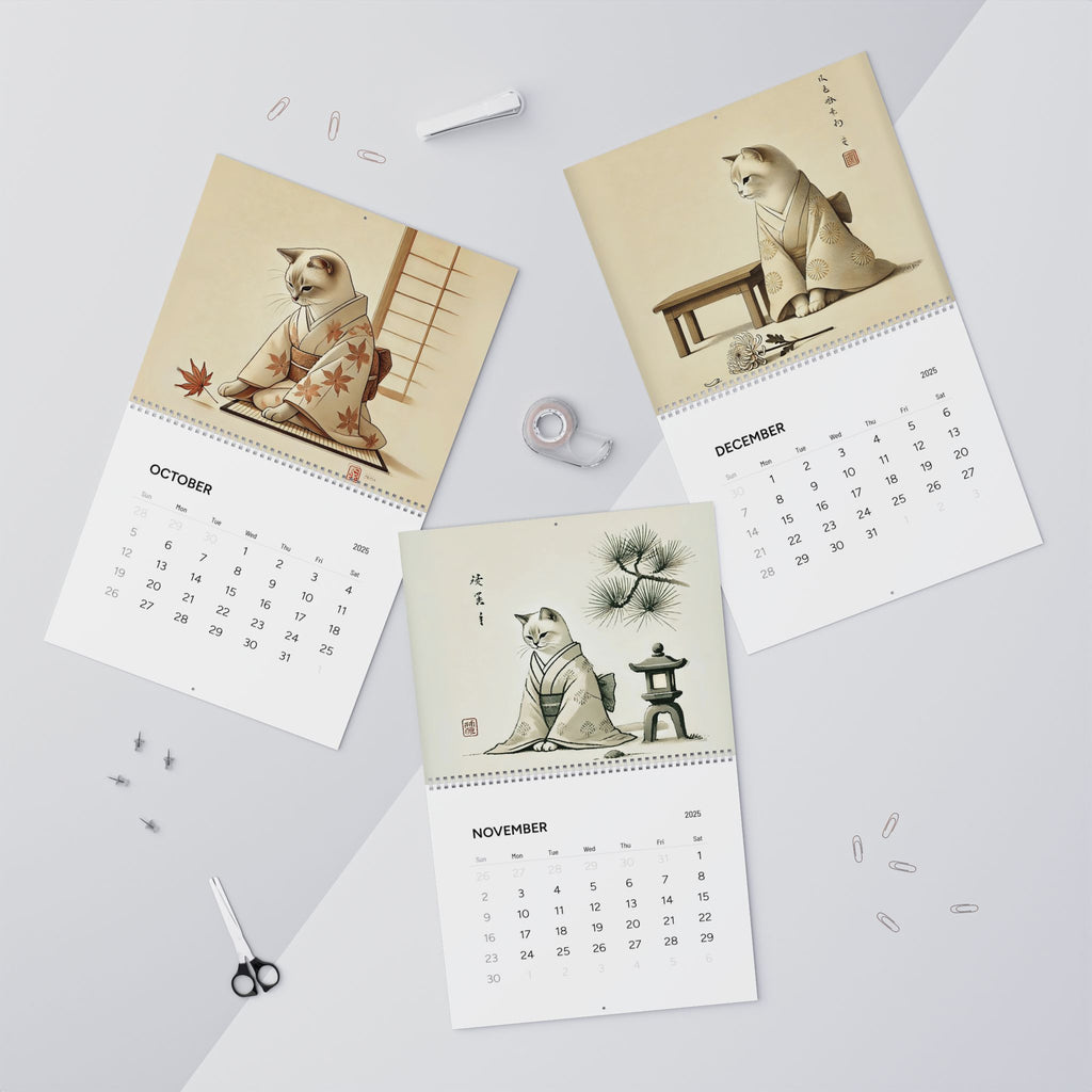 Kimono Cats of Japan Wall Calendar 2025