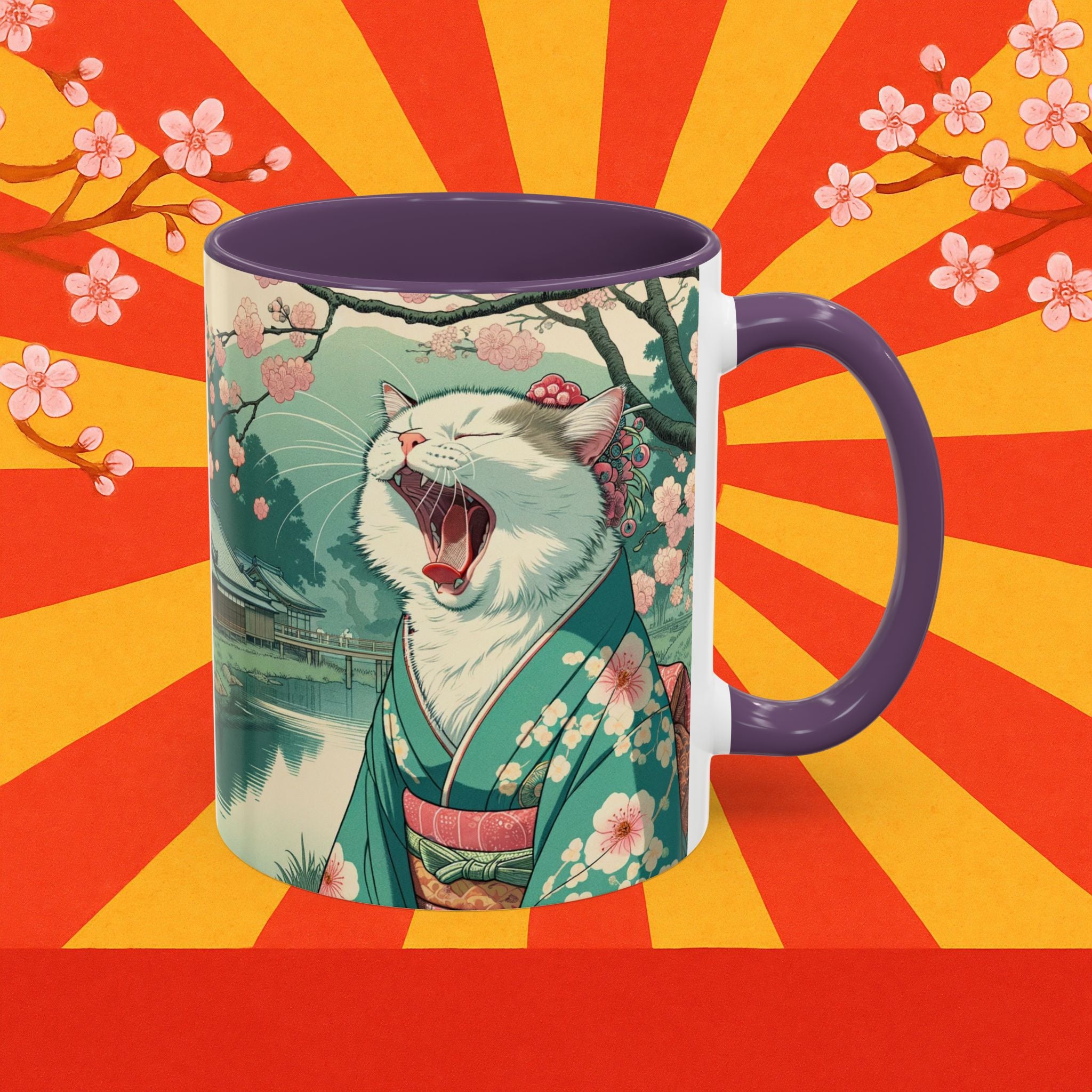 Cute Geisha Cat Mug - Kimono Cat Lover Gift