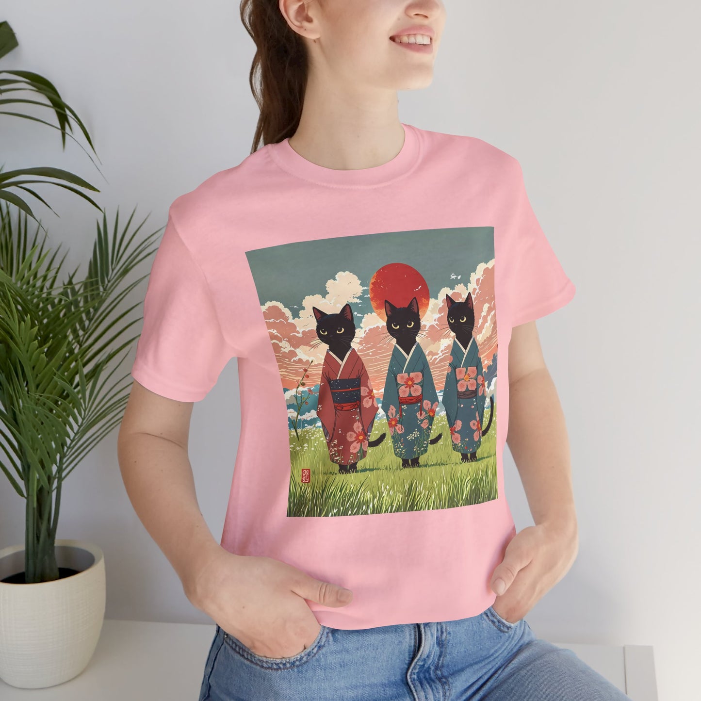 Japanese Black Cats in Kimonos T-Shirt