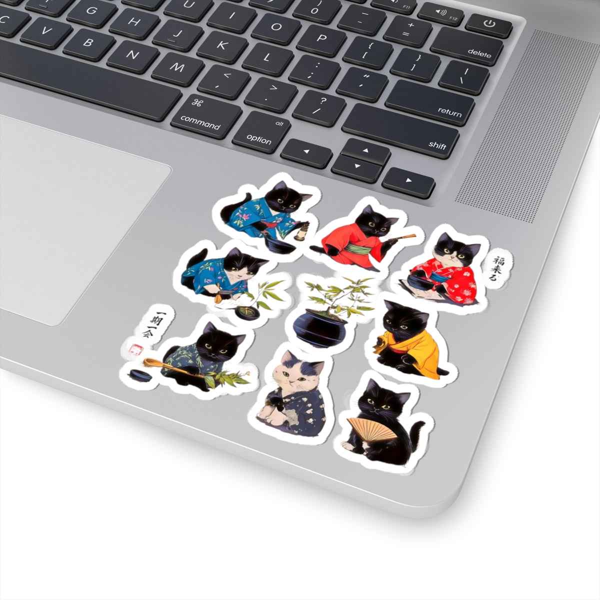 Kittens in Kimono Stickers | Kiss-Cut Sticker Sheet