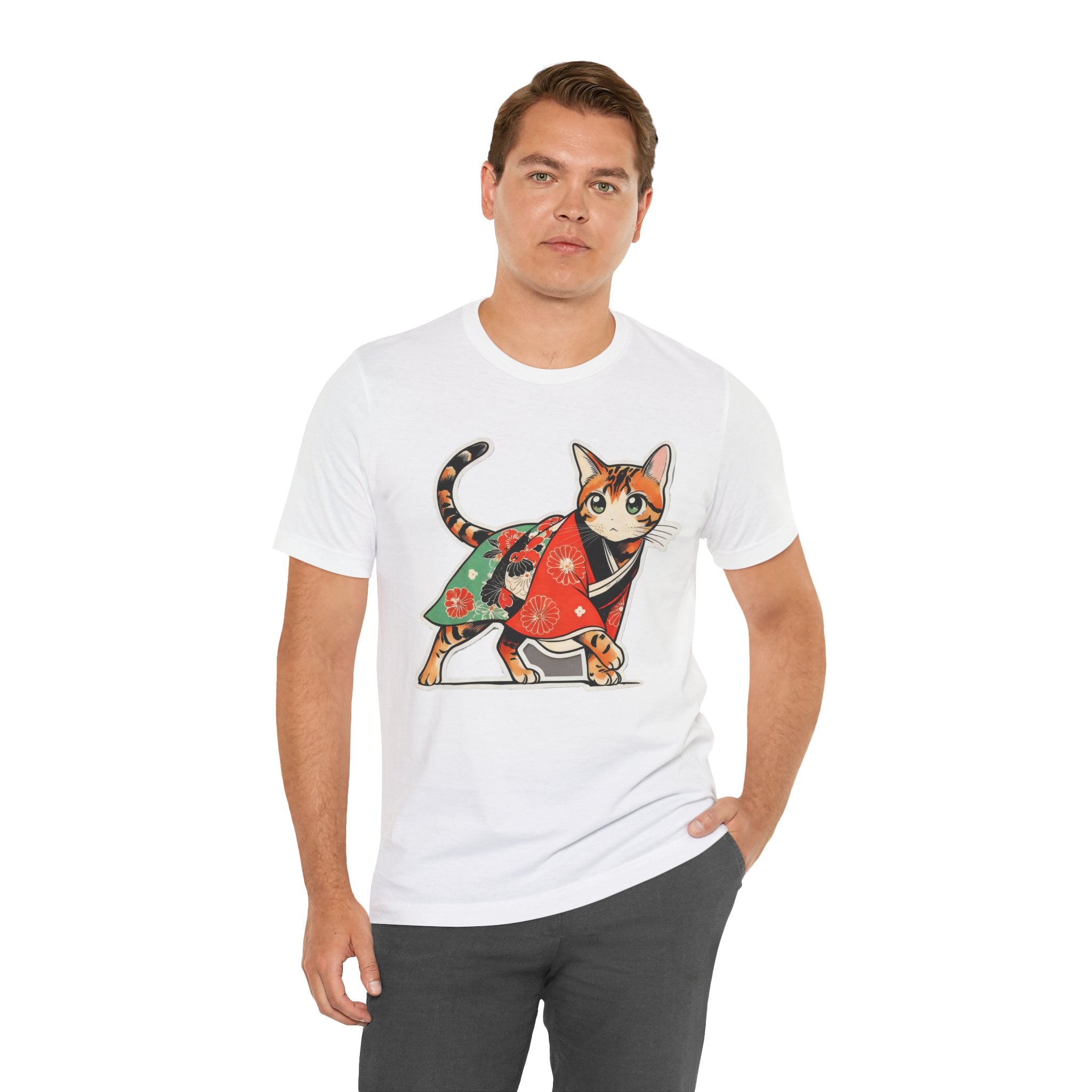 Japanese Kimono Cat Shirt Soft Calm Tee