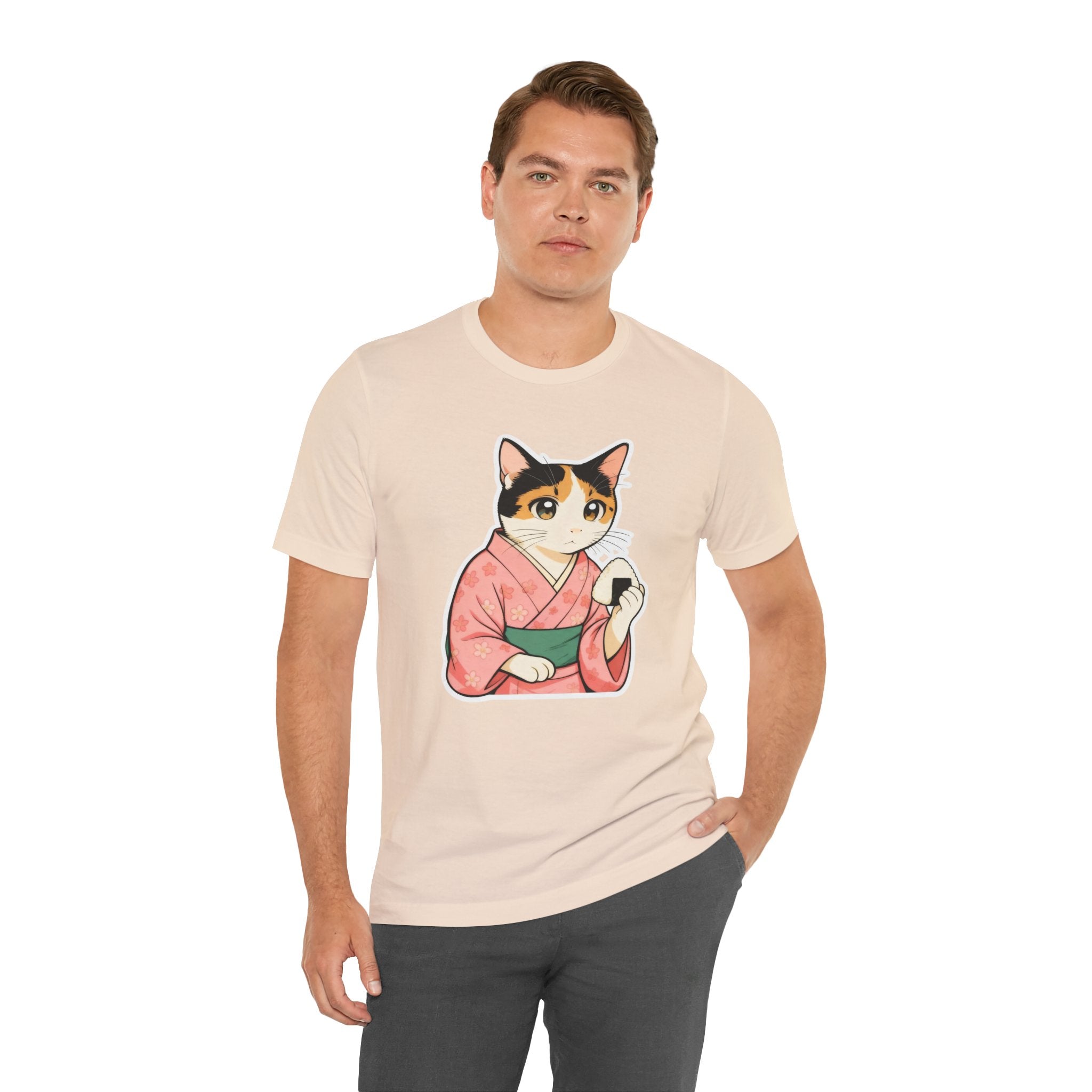 Onigiri Kimono Cat Shirt - Cute Japanese Comfort Food Tee