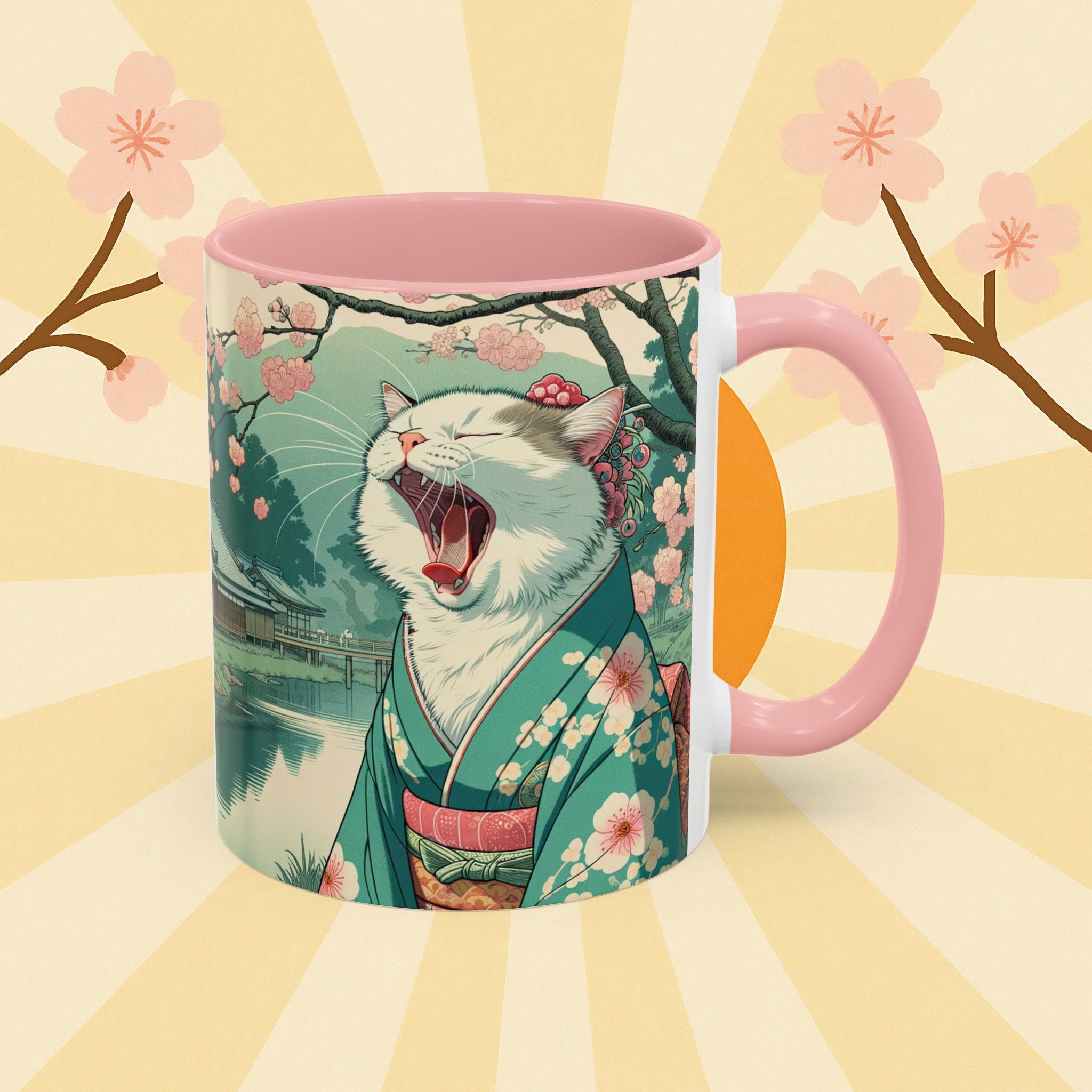Cute Geisha Cat Mug - Kimono Cat Lover Gift - Kimono Cats Collection
