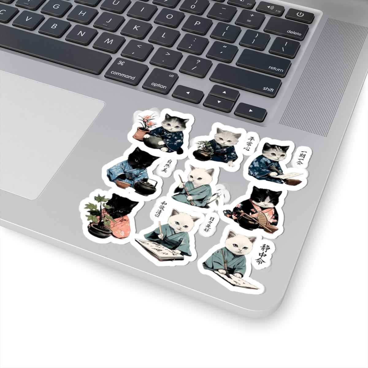 Zen Cat Illustrations Kiss-Cut Stickers for Hobby Cats | Kawaii Japanese Cats