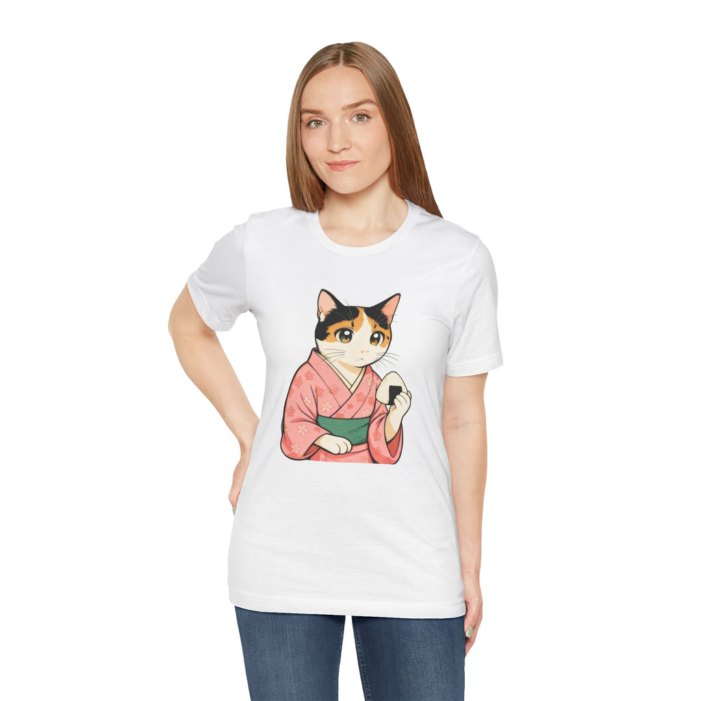Onigiri Kimono Cat Shirt - Cute Japanese Comfort Food Tee