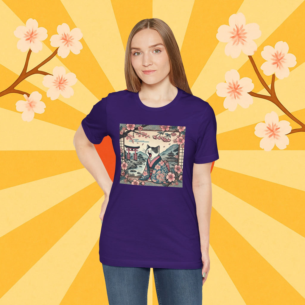 Kimono-Katze T-Shirt: Faule japanische Zen-Katze